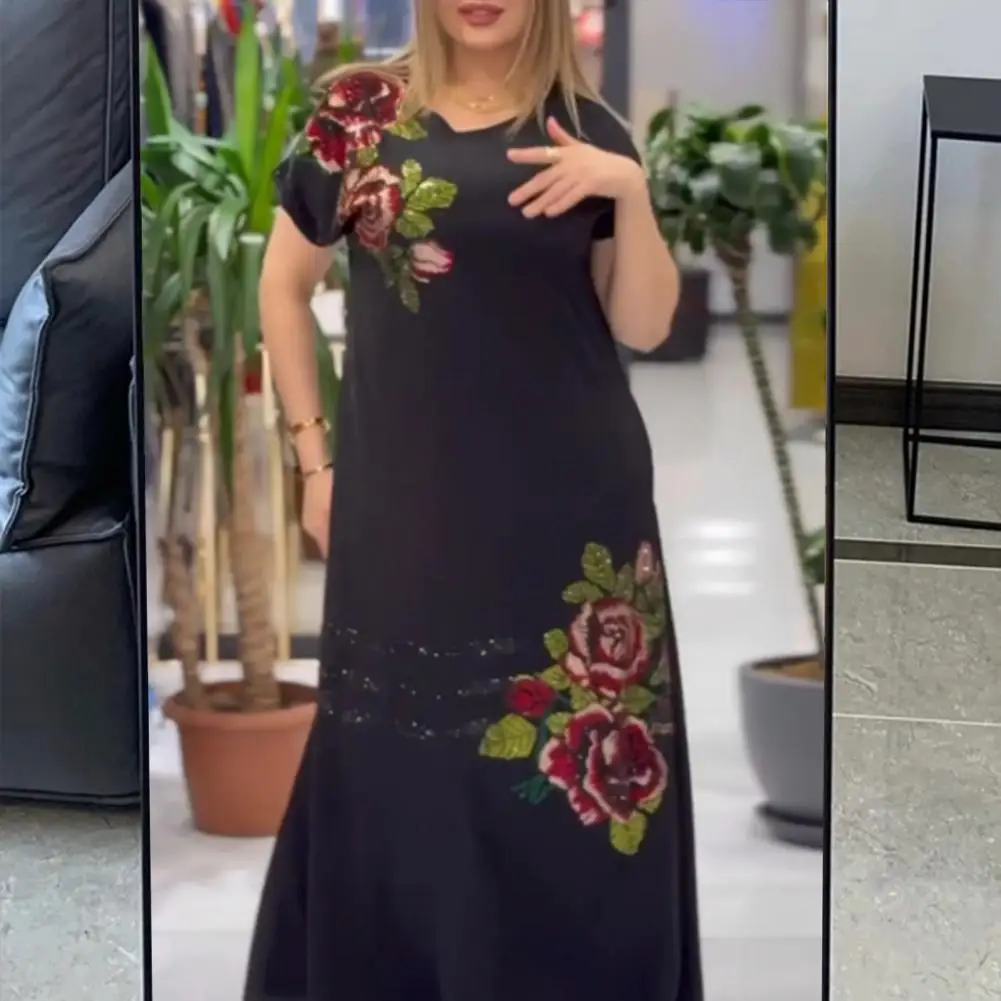 Women Round Neck Dress Women Long Dress Floral Print Maxi Dress for Women Plus Size A-line Summer with Short Sleeves Ankle
Women Round Neck Dress Women Long Dress Floral Print Maxi Dress for Women Plus Size A-line Summer with Short Sleeves Ankle