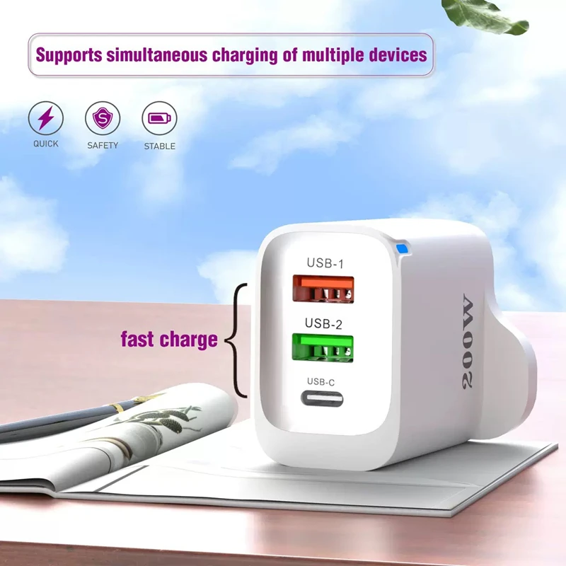 Многопортовая головка быстрой зарядки мощностью 200 Вт. Зарядное устройство для мобильных телефонов европейского и американского и британского стандарта QC3.0 PD.
Многопортовая головка быстрой зарядки мощностью 200 Вт. Зарядное устройство для мобильных телефонов европейского и американского и британского стандарта QC3.0 PD.