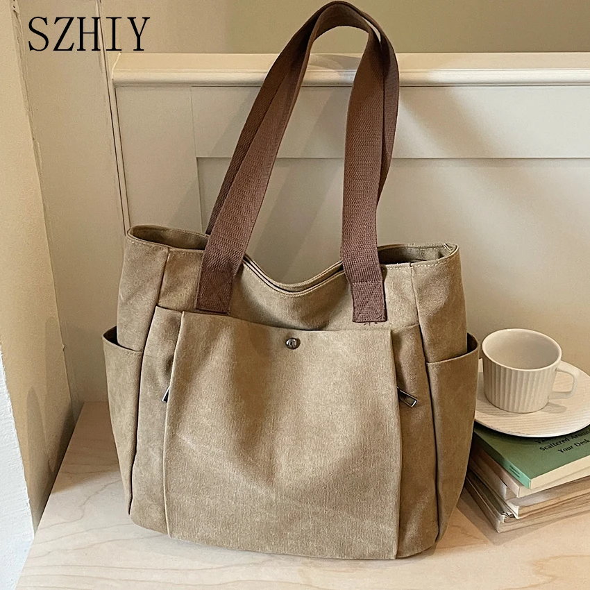 Canvas Shoulder Bag Women Multi Pocket Tote Designer Casual Large Pocket Travel Shopping Bolso De Hombro Mujer Torebka Damska
Canvas Shoulder Bag Women Multi Pocket Tote Designer Casual Large Pocket Travel Shopping Bolso De Hombro Mujer Torebka Damska