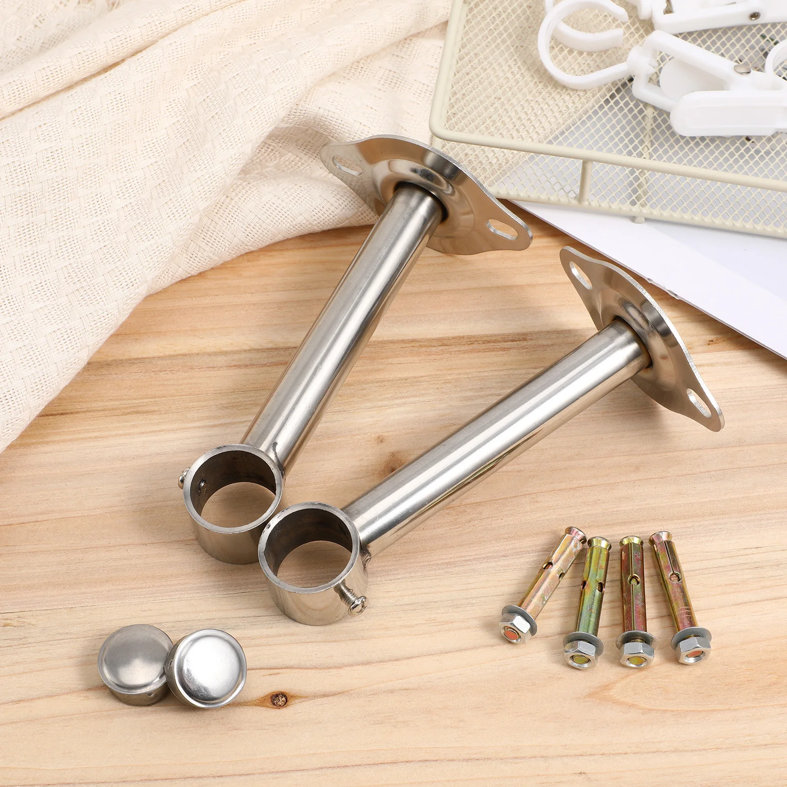 2pcs Thickened Stainless Steel Hanging Brackets Adjustable Closet Rods Heavy Duty Round Seat Support For Bathroom Kitchen
2pcs Thickened Stainless Steel Hanging Brackets Adjustable Closet Rods Heavy Duty Round Seat Support For Bathroom Kitchen