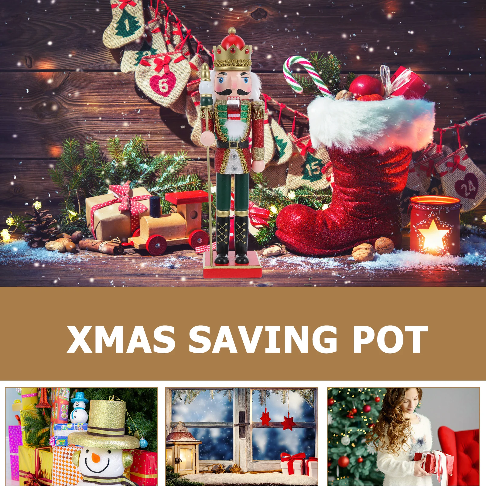 Wooden Nutcracker King with Scepter Handcrafted Holiday Decoration for Christmas Home Office Tabletop Display
Wooden Nutcracker King with Scepter Handcrafted Holiday Decoration for Christmas Home Office Tabletop Display