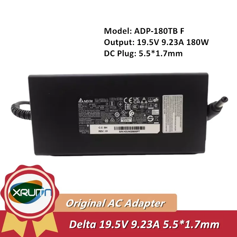 Genuine Delta 19.5V 9.23A 180W 5.5mm*1.7mm ADP-180TB F AC DC Adapter Charger For Acer Predator Triton 500 PT515-51-7848 Laptop
Genuine Delta 19.5V 9.23A 180W 5.5mm*1.7mm ADP-180TB F AC DC Adapter Charger For Acer Predator Triton 500 PT515-51-7848 Laptop