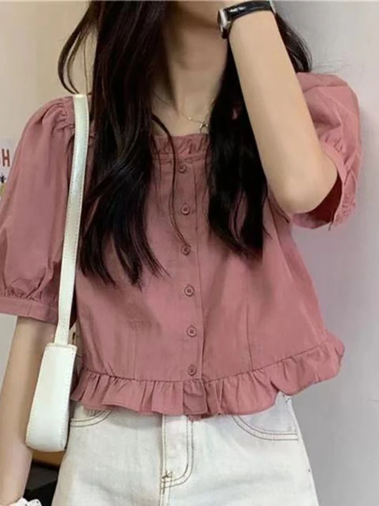 Summer New High Waist ort Sve Women's irt Bubble Sve Design Sensation Lace Trim Sweet And Sal Sle Korean Version
Summer New High Waist ort Sve Women's irt Bubble Sve Design Sensation Lace Trim Sweet And Sal Sle Korean Version
