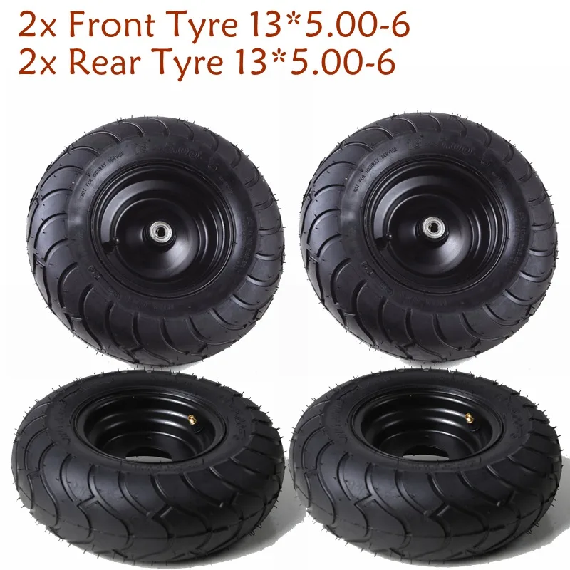 4 Pack 6'' Rear Wheel w/Rim Tyre 13x5.00-6 for 49cc 90cc Go kart Buggy Lawn Mower for Off-Road
4 Pack 6'' Rear Wheel w/Rim Tyre 13x5.00-6 for 49cc 90cc Go kart Buggy Lawn Mower for Off-Road