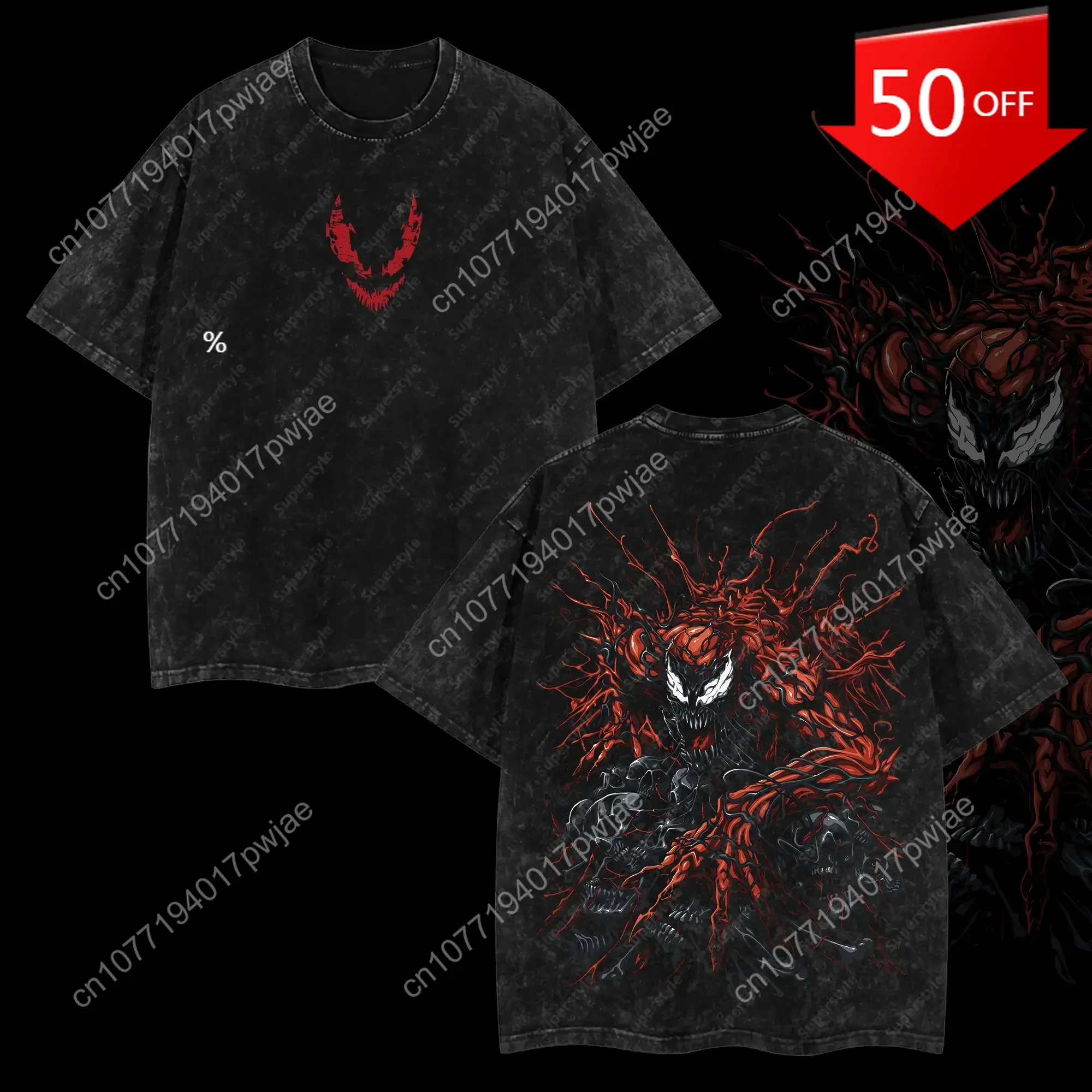 Marvel Superstyle Maximum Absolute Carnage Symbiote Supervillain MCU Edition Double Printed Oversize Lightweight Acid Washed
Marvel Superstyle Maximum Absolute Carnage Symbiote Supervillain MCU Edition Double Printed Oversize Lightweight Acid Washed