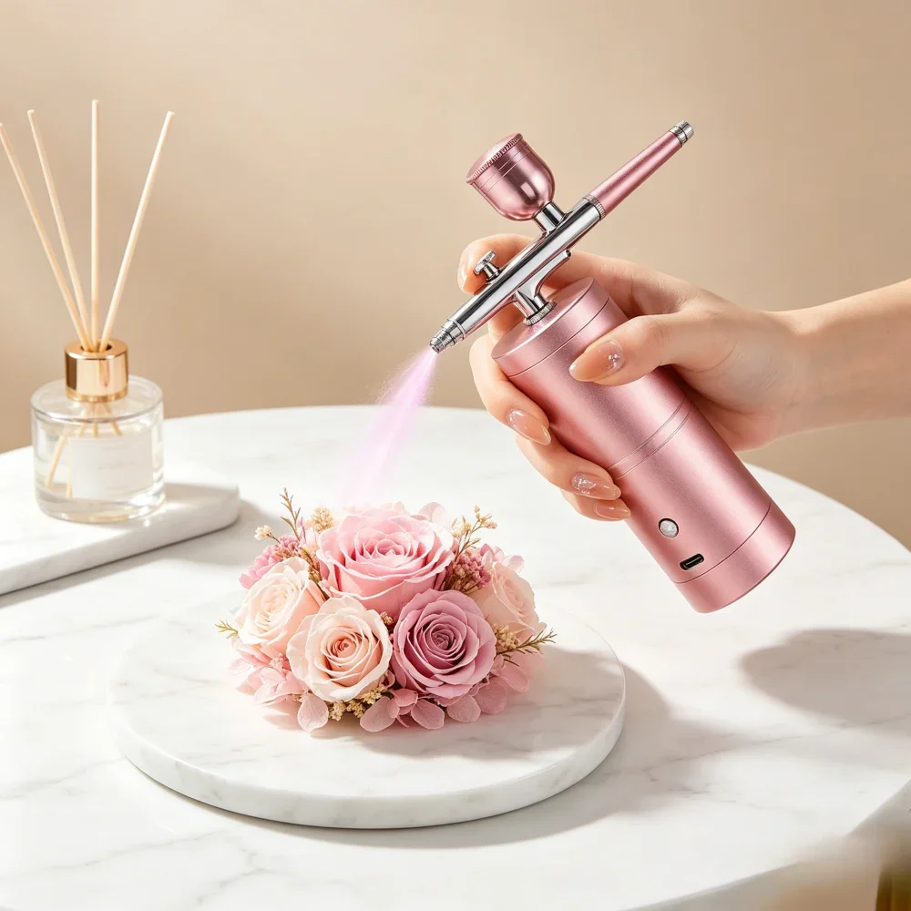 Pink Mini Airbrush Gun Set, 0.3mm Air Compressor Nano Sprayer for Nail Art Tattoo Cake Decor
Pink Mini Airbrush Gun Set, 0.3mm Air Compressor Nano Sprayer for Nail Art Tattoo Cake Decor