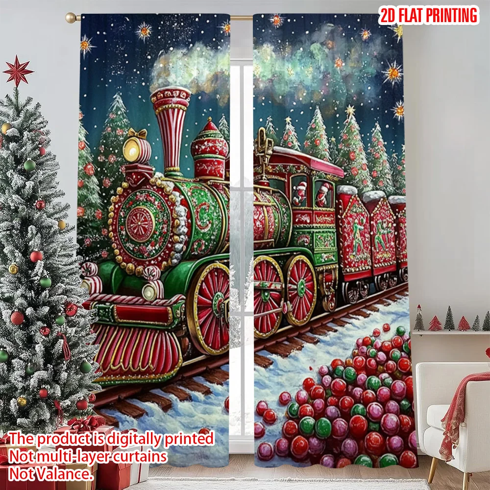 2pcs 2D flat printing Christmas Scene Curtain Christmas candy train through the snow Versatile Polyester Without Electricity
2pcs 2D flat printing Christmas Scene Curtain Christmas candy train through the snow Versatile Polyester Without Electricity