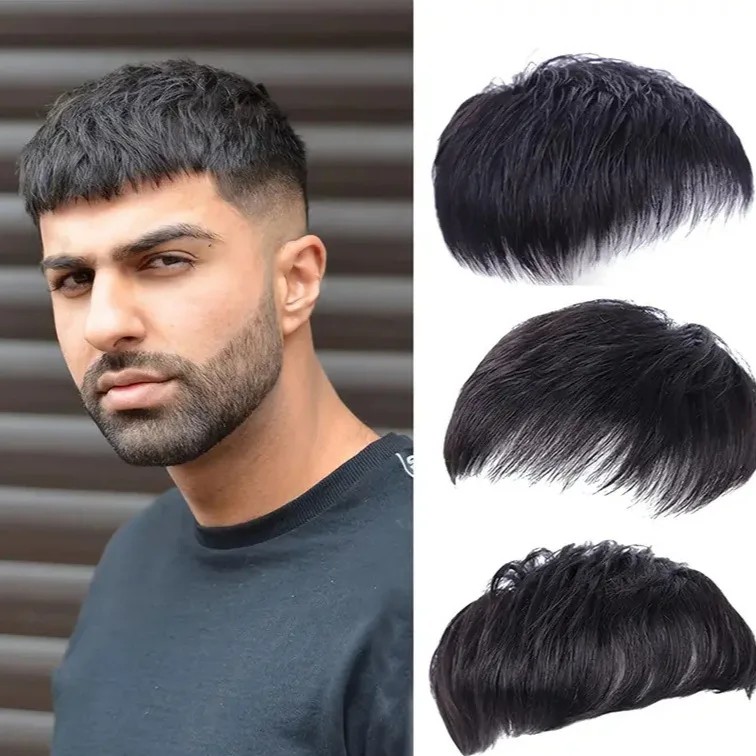 European and American men's synthetic hair topper, single-piece frontal hair patch for adding volume
European and American men's synthetic hair topper, single-piece frontal hair patch for adding volume