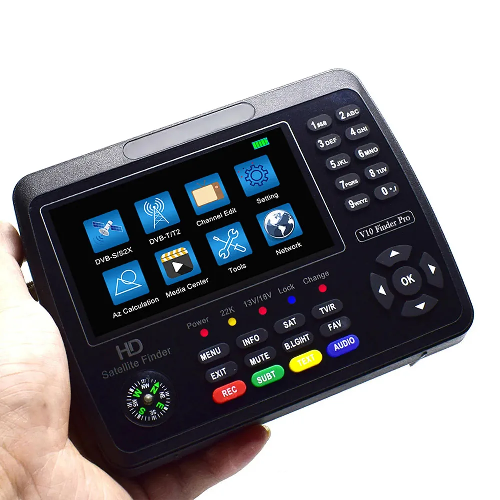 V10 Finder Meter for 1080P Satfinder Compatible with DVB-S2X T2 T C Standards Real-Time Signal Strength and Digital Measurement
V10 Finder Meter for 1080P Satfinder Compatible with DVB-S2X T2 T C Standards Real-Time Signal Strength and Digital Measurement
