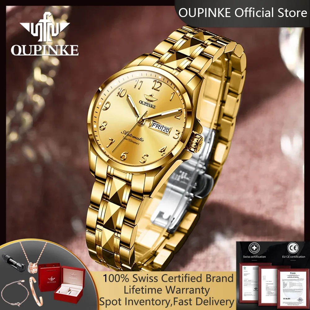 Женские часы OUPINKE 3228, классический цифровой циферблат, двойной календарь, водонепроницаемые до 50 м, роскошные автоматические механические часы.
Женские часы OUPINKE 3228, классический цифровой циферблат, двойной календарь, водонепроницаемые до 50 м, роскошные автоматические механические часы.