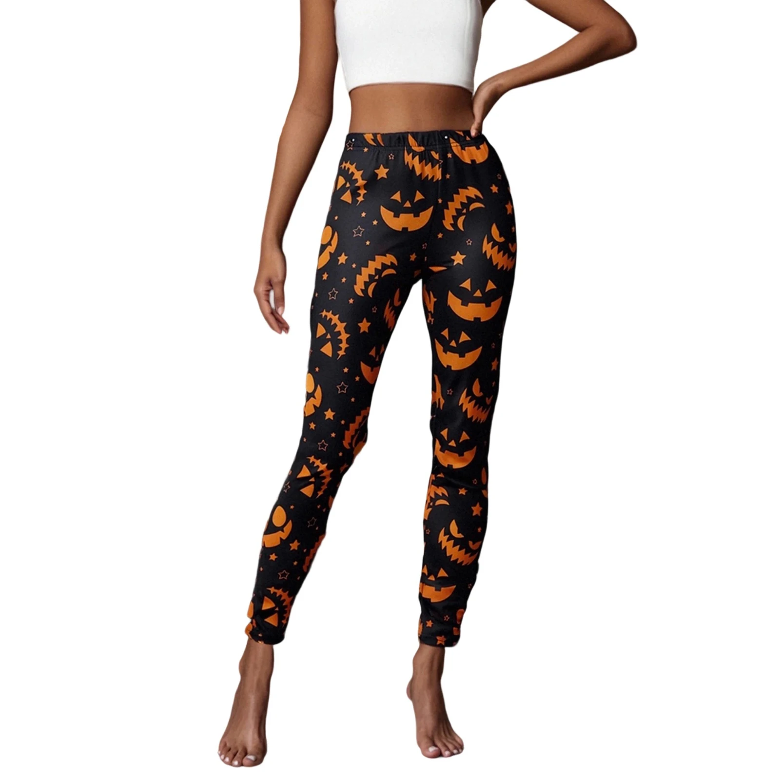 Женские брюки для йоги на Хэллоуин с высокой талией, эластичные леггинсы с принтом тыквы и черепа, леггинсы для тренировок, спортивные штаны для бега
Женские брюки для йоги на Хэллоуин с высокой талией, эластичные леггинсы с принтом тыквы и черепа, леггинсы для тренировок, спортивные штаны для бега