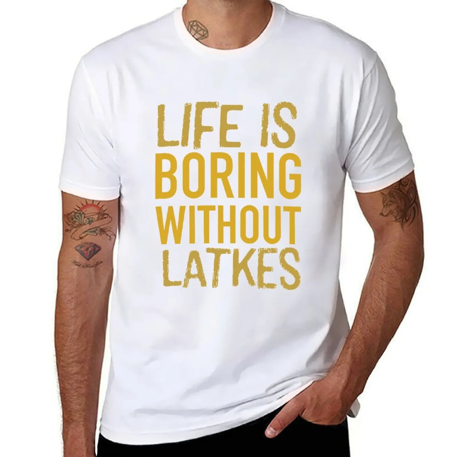 Life is boring without latkes. Funny Chanukah gift T-Shirt t shirt personalised man graphic t shirt T-Shirt
Life is boring without latkes. Funny Chanukah gift T-Shirt t shirt personalised man graphic t shirt T-Shirt