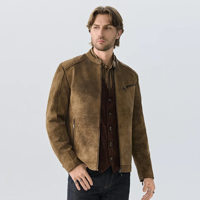 Fashion Slim Fit Faux Leather Outwear Coats Man New Casual Retro Leather Jackets Outdoors Coats Stand Collar Tops Men Jacket
Fashion Slim Fit Faux Leather Outwear Coats Man New Casual Retro Leather Jackets Outdoors Coats Stand Collar Tops Men Jacket