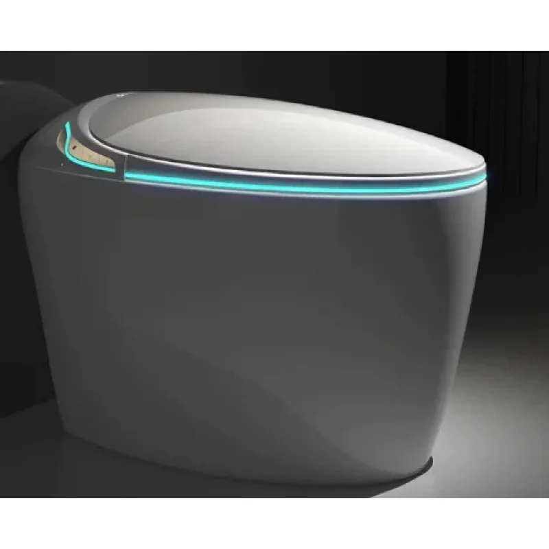 Egg Shaped Smart Toilet Fully Automatic Intelligent Bidet Integrated One-Piece Ceramic Commode Heated Seat Foot Sensor Flush
Egg Shaped Smart Toilet Fully Automatic Intelligent Bidet Integrated One-Piece Ceramic Commode Heated Seat Foot Sensor Flush