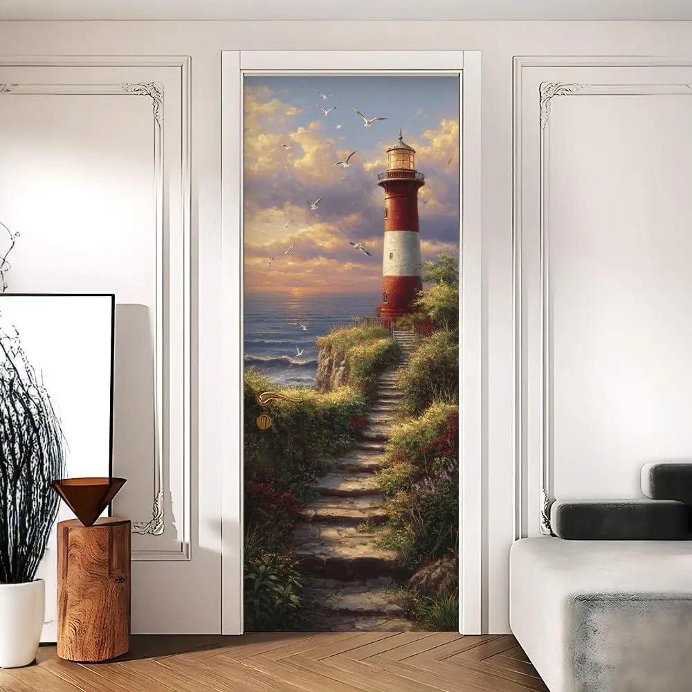 Lighthouse Ocean View Coastal Sunset Door Mural Peel and Stick Self-Adhesive Decal for Bedroom Home Decor
Lighthouse Ocean View Coastal Sunset Door Mural Peel and Stick Self-Adhesive Decal for Bedroom Home Decor