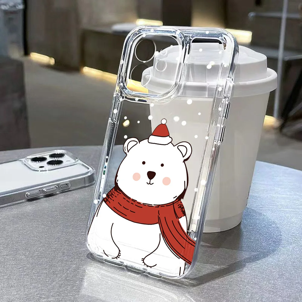 Cute Christmas White Bear Fashion Clear Phone Case For iPhone 15 Case iPhone 13 16 12 11 14 Pro Max XS XR 7 8 Plus SE Back Cover
Cute Christmas White Bear Fashion Clear Phone Case For iPhone 15 Case iPhone 13 16 12 11 14 Pro Max XS XR 7 8 Plus SE Back Cover