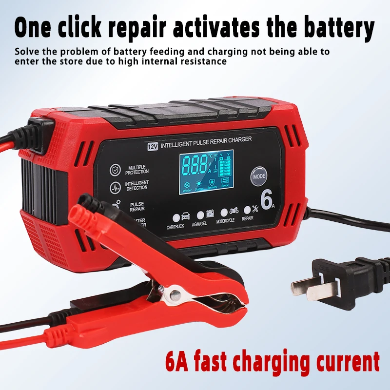 6A Автомобильное зарядное устройство 12 В Интеллектуальная быстрая зарядка Импульсный ремонт Тип Полный автоматический стоп Импульс Ремонтная кислота для мотоцикла Авто Грузовик
6A Автомобильное зарядное устройство 12 В Интеллектуальная быстрая зарядка Импульсный ремонт Тип Полный автоматический стоп Импульс Ремонтная кислота для мотоцикла Авто Грузовик
