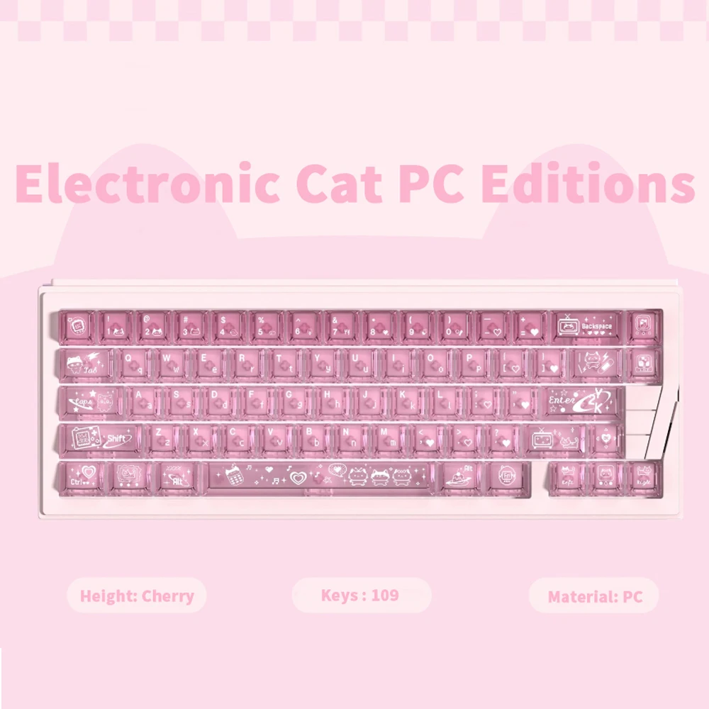 Chosfox&Soulcat 109 Key Electronic Cat Cat Keycap PC Fog Transparent Keycap Cherry Height Custom Mechanical Keyboard Keycap Gift
Chosfox&Soulcat 109 Key Electronic Cat Cat Keycap PC Fog Transparent Keycap Cherry Height Custom Mechanical Keyboard Keycap Gift