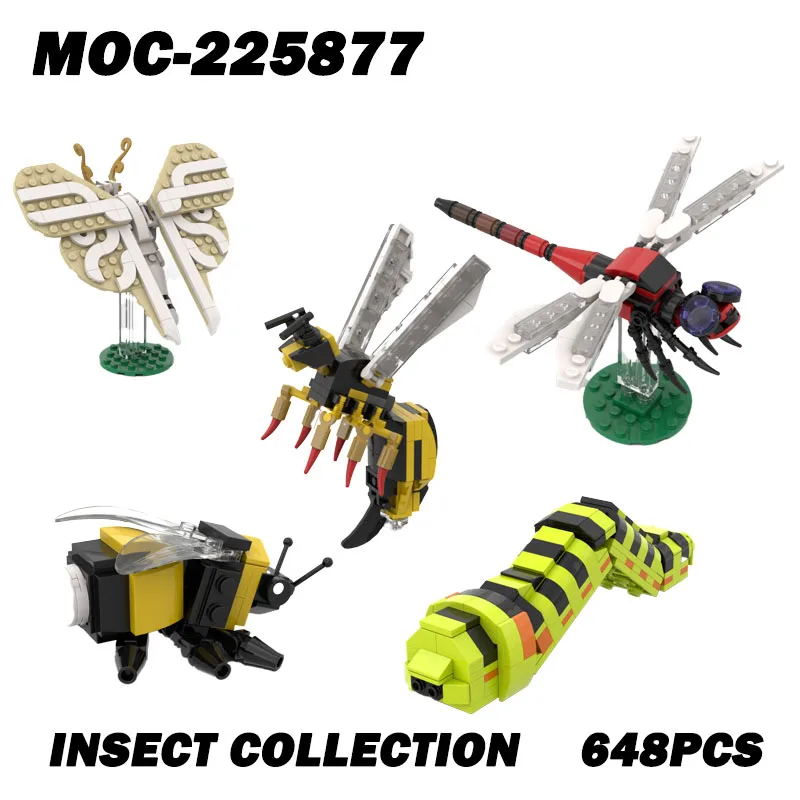 MOC-225877 серия насекомых, строительный блок, модель, набор кирпичей, креативные праздничные подарки, 648 шт., бабочка, стрекоза, гусеница, пчела, жук
MOC-225877 серия насекомых, строительный блок, модель, набор кирпичей, креативные праздничные подарки, 648 шт., бабочка, стрекоза, гусеница, пчела, жук
