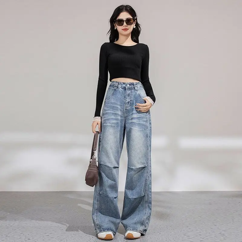 Light Blue Washed Straight Leg Jeans Women's Loose Wide Leg Pants Pear Shape Slimming Autumn New Style Casual Comfortable Denim
Light Blue Washed Straight Leg Jeans Women's Loose Wide Leg Pants Pear Shape Slimming Autumn New Style Casual Comfortable Denim