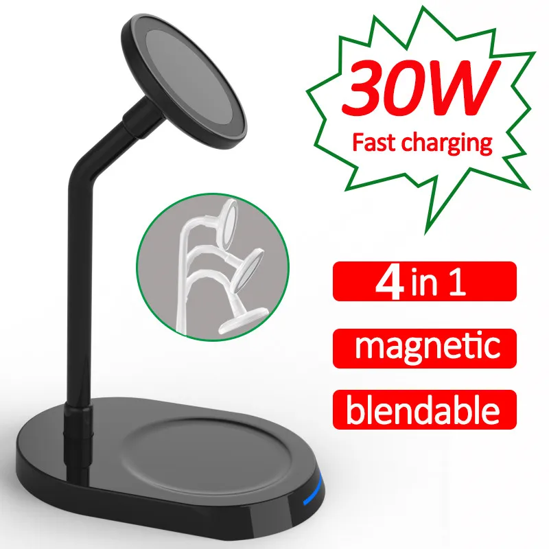 30W Magnetic Wireless Charger Pad For iPhone 12 13 Pro Max Desktop Phone Stand Fast Charging Dock For Airpods Xiaomi Samsung
30W Magnetic Wireless Charger Pad For iPhone 12 13 Pro Max Desktop Phone Stand Fast Charging Dock For Airpods Xiaomi Samsung