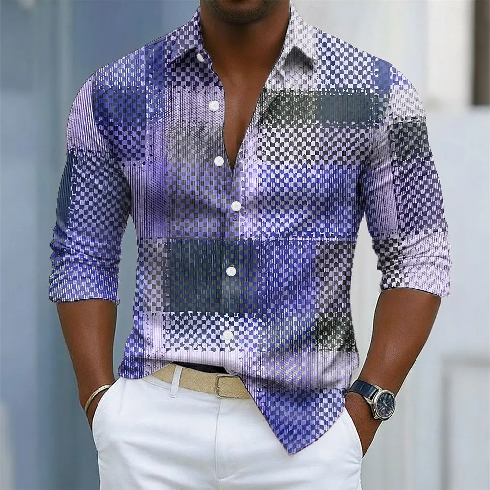 Men's Geometric Color Block Grid Plaid Patterns Shirt Button Up Shirt Long Sleeve Fashion Casual Fall 3D Print Collared Shirts
Men's Geometric Color Block Grid Plaid Patterns Shirt Button Up Shirt Long Sleeve Fashion Casual Fall 3D Print Collared Shirts