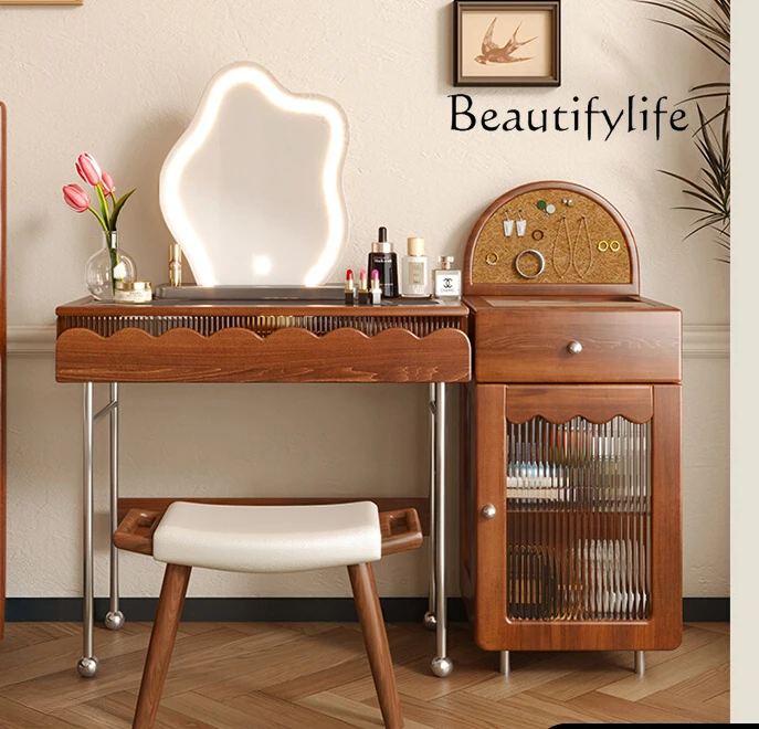 American-Style Solid Wood Dressing Table Home Retro Small Apartment Makeup Table
American-Style Solid Wood Dressing Table Home Retro Small Apartment Makeup Table