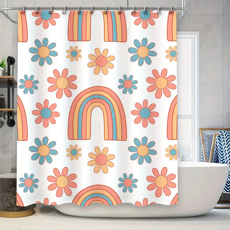 Vintage Rainbows Flowers Shower Curtain Colorful Printed Bath Decor for Home Decoration White Background with Rainbow Flower Des
Vintage Rainbows Flowers Shower Curtain Colorful Printed Bath Decor for Home Decoration White Background with Rainbow Flower Des