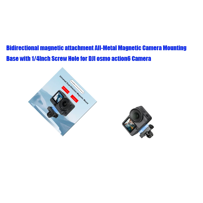 Bidirectional magnetic attachment All-Metal Magnetic Camera Mounting Base with 1/4Inch Screw Hole for DJI osmo action6 Camera
Bidirectional magnetic attachment All-Metal Magnetic Camera Mounting Base with 1/4Inch Screw Hole for DJI osmo action6 Camera