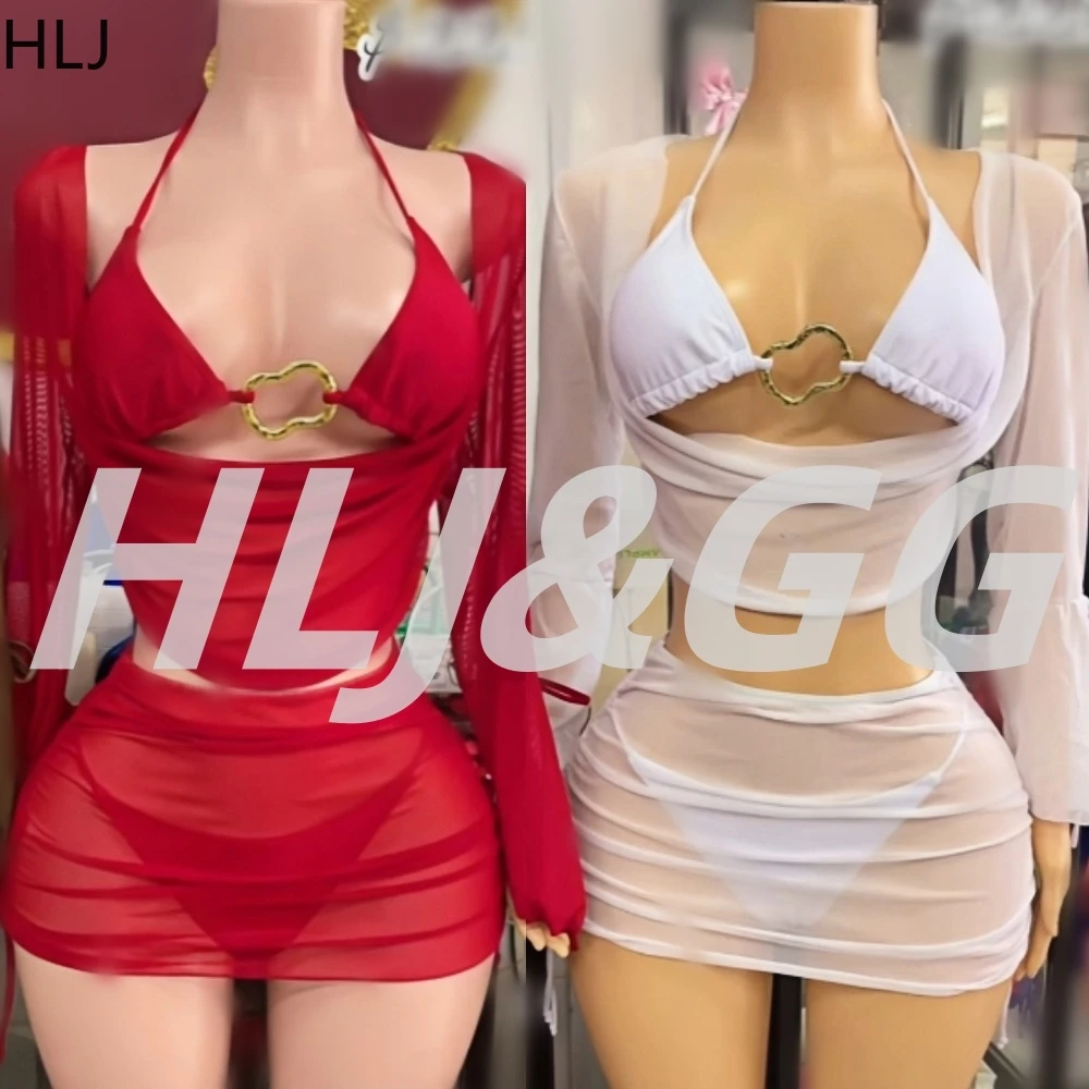 HLJ Sexy Deep V See Though 4 Piece Bikinis Sets Women Mesh Cover Up Skirt Swimsuit Beach Bathing Suit Holiday Swimwear Biquini
HLJ Sexy Deep V See Though 4 Piece Bikinis Sets Women Mesh Cover Up Skirt Swimsuit Beach Bathing Suit Holiday Swimwear Biquini