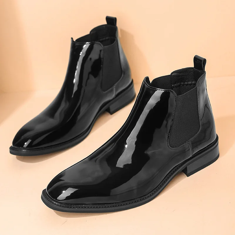 men's casual business office formal dress chelsea boots black trendy patent leather shoes cowboy ankle boot short botas zapatos
men's casual business office formal dress chelsea boots black trendy patent leather shoes cowboy ankle boot short botas zapatos