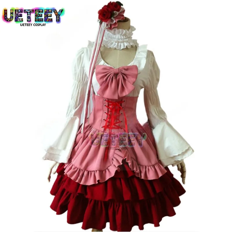 UETEEY Аниме Umineko No Naku Koro Ni Furudo Erika Розовый Косплей Костюм с аксессуаром для волос
UETEEY Аниме Umineko No Naku Koro Ni Furudo Erika Розовый Косплей Костюм с аксессуаром для волос