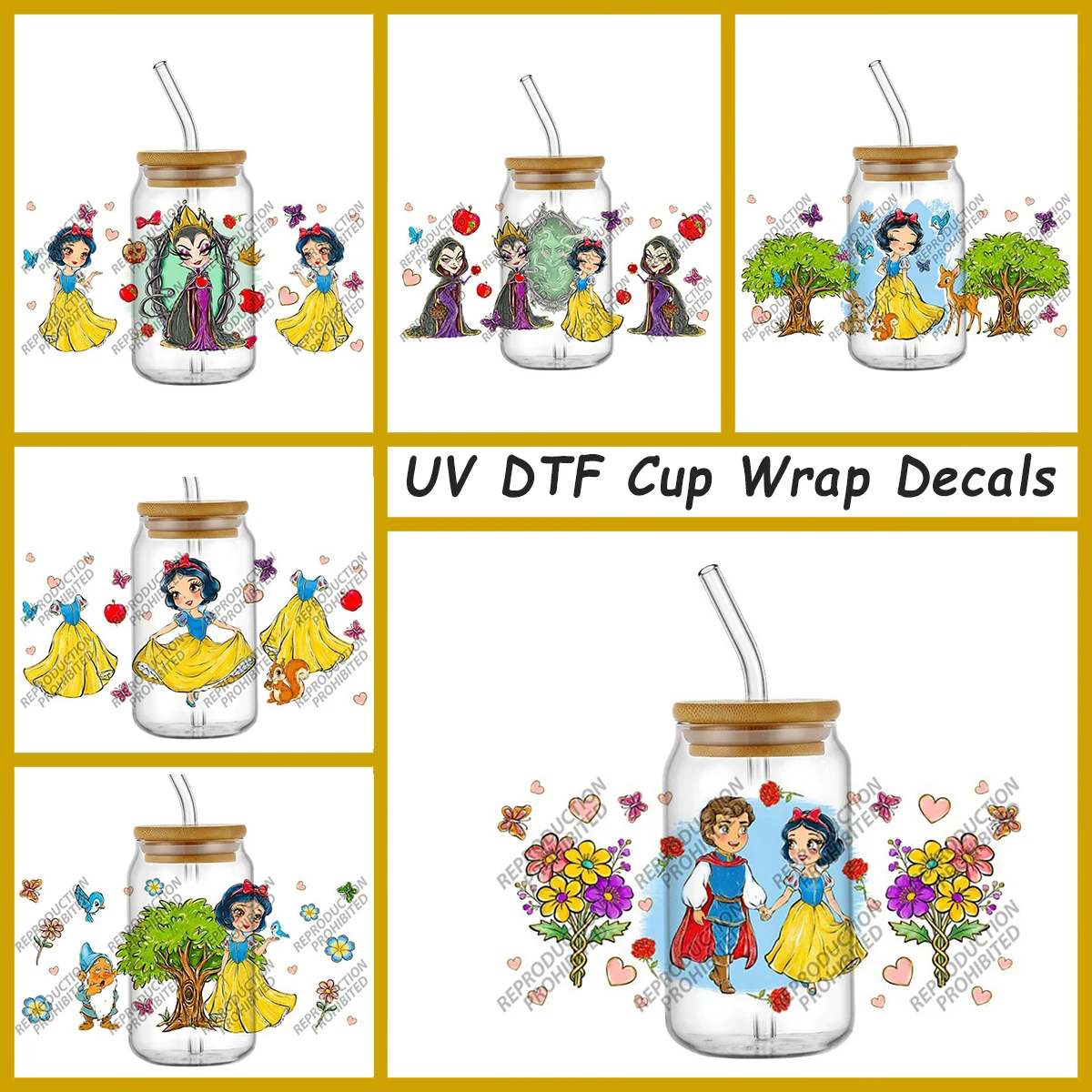 New 20 Design Pretty White Princess Pattern 3D Cup Wrap Stickers for Tumbler Cute Chibi Style UV DTF Libbey Decals Waterproof
New 20 Design Pretty White Princess Pattern 3D Cup Wrap Stickers for Tumbler Cute Chibi Style UV DTF Libbey Decals Waterproof