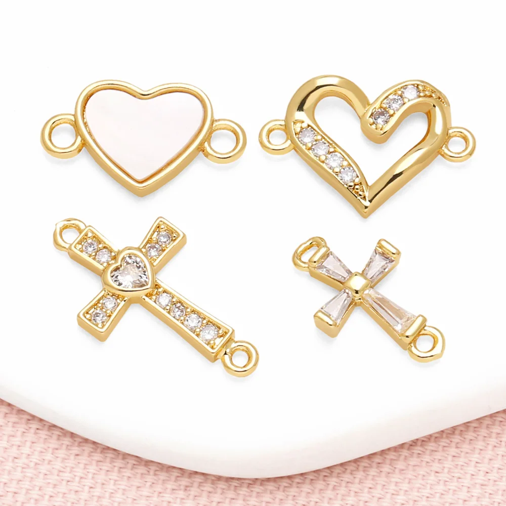 OCESRIO Trendy White Crystal Cross Charms for Bracelet Copper Gold Plated Shell Heart Handmade Jewelry Making Supplies chma343
OCESRIO Trendy White Crystal Cross Charms for Bracelet Copper Gold Plated Shell Heart Handmade Jewelry Making Supplies chma343