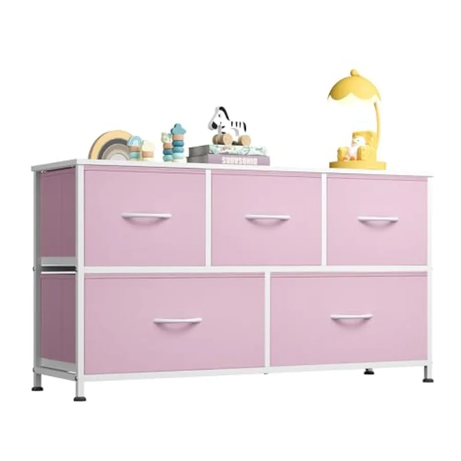 Dresser for Bedroom with 5 Drawers Wide Chest of Drawers Fabric Dresser Storage Organizer Unit with Fabric Bins for Closet Livi
Dresser for Bedroom with 5 Drawers Wide Chest of Drawers Fabric Dresser Storage Organizer Unit with Fabric Bins for Closet Livi