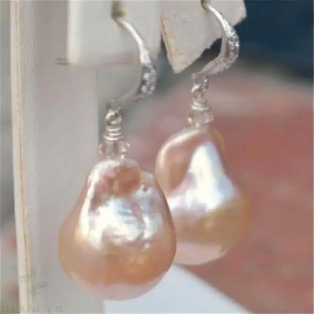 AAA10-14mm Giant Natural Pink Baroque South Sea Pearl Earrings, Irregular Style, Exquisite 925S
AAA10-14mm Giant Natural Pink Baroque South Sea Pearl Earrings, Irregular Style, Exquisite 925S