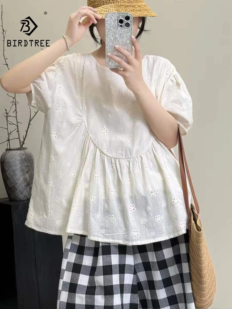 New 2025 Summer Cotton Short Sleeve T-Shirt, Women O Neck Embroidery, Mori Girl French Retro Casual Loose Apricot Tee T56284CC
New 2025 Summer Cotton Short Sleeve T-Shirt, Women O Neck Embroidery, Mori Girl French Retro Casual Loose Apricot Tee T56284CC