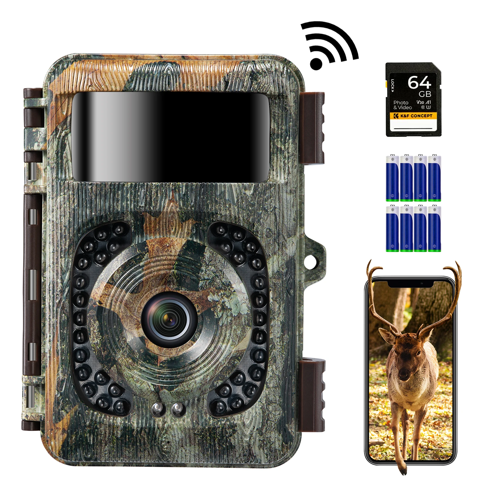4K WiFi Trail Camera 48MP Game Camera with 0.2s Trigger 120° Detection Starlight Night Vision IP66 Waterproof Cameras For Travel
4K WiFi Trail Camera 48MP Game Camera with 0.2s Trigger 120° Detection Starlight Night Vision IP66 Waterproof Cameras For Travel