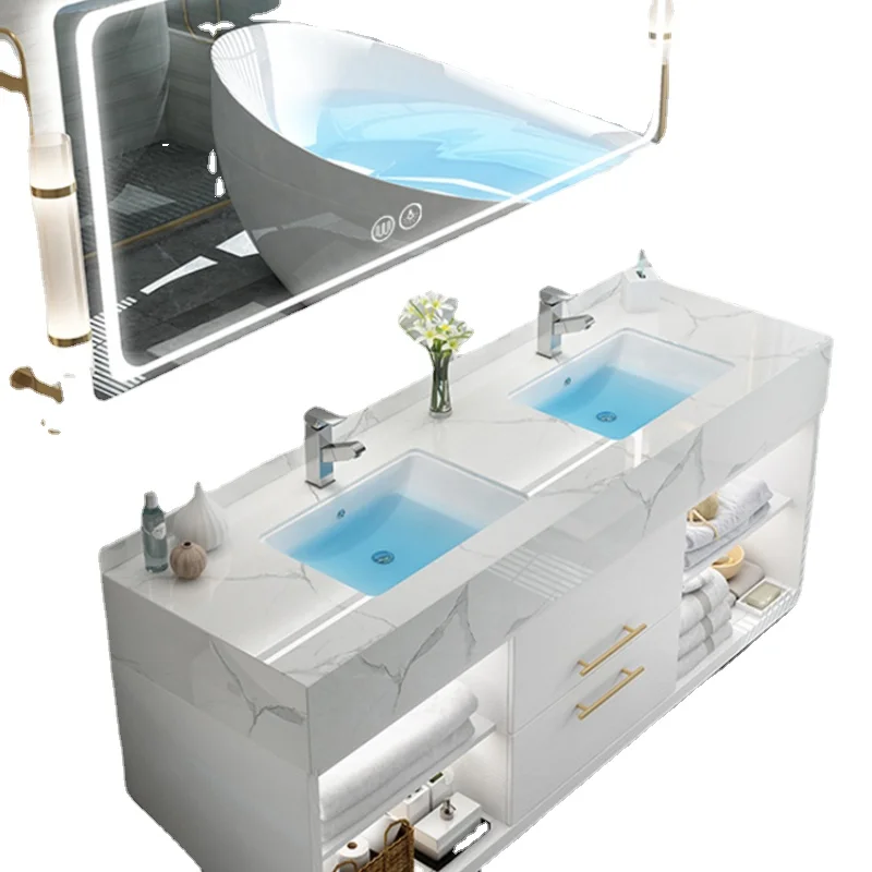 High Quality Intelligent Solid Wood Bathroom Cabinet Nordic Luxury Marble Wash Basin Floor Bathroom Cabinet
High Quality Intelligent Solid Wood Bathroom Cabinet Nordic Luxury Marble Wash Basin Floor Bathroom Cabinet