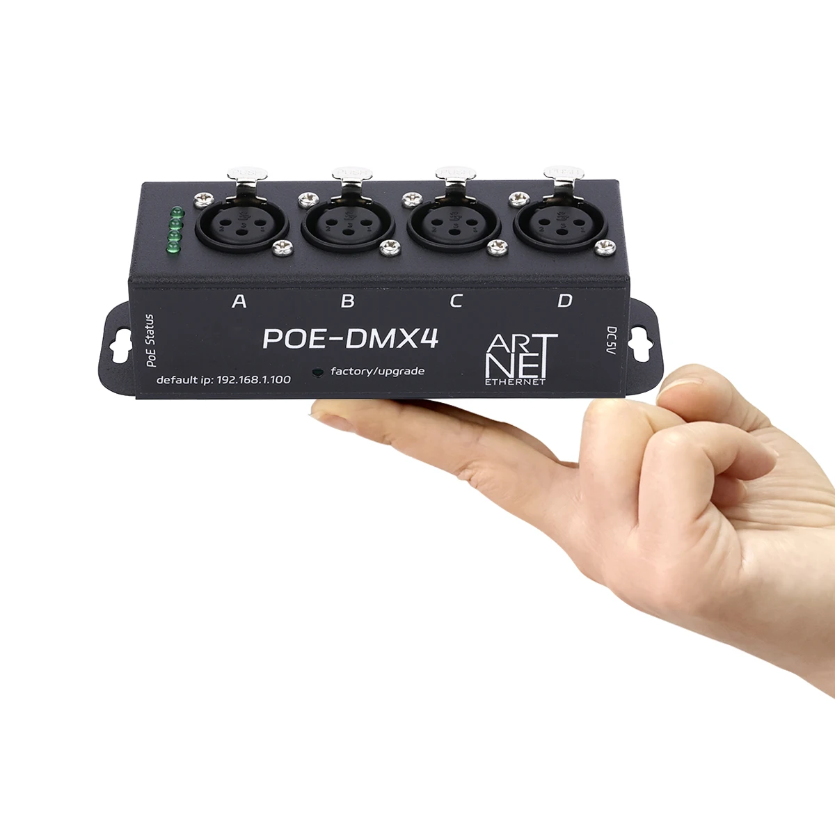 POE 4-универсальный ARTNET/sACN DMX512 двунаправленная сетевая мини-коробка управления шлюзом работает с MA2 Tiger Tou
POE 4-универсальный ARTNET/sACN DMX512 двунаправленная сетевая мини-коробка управления шлюзом работает с MA2 Tiger Tou