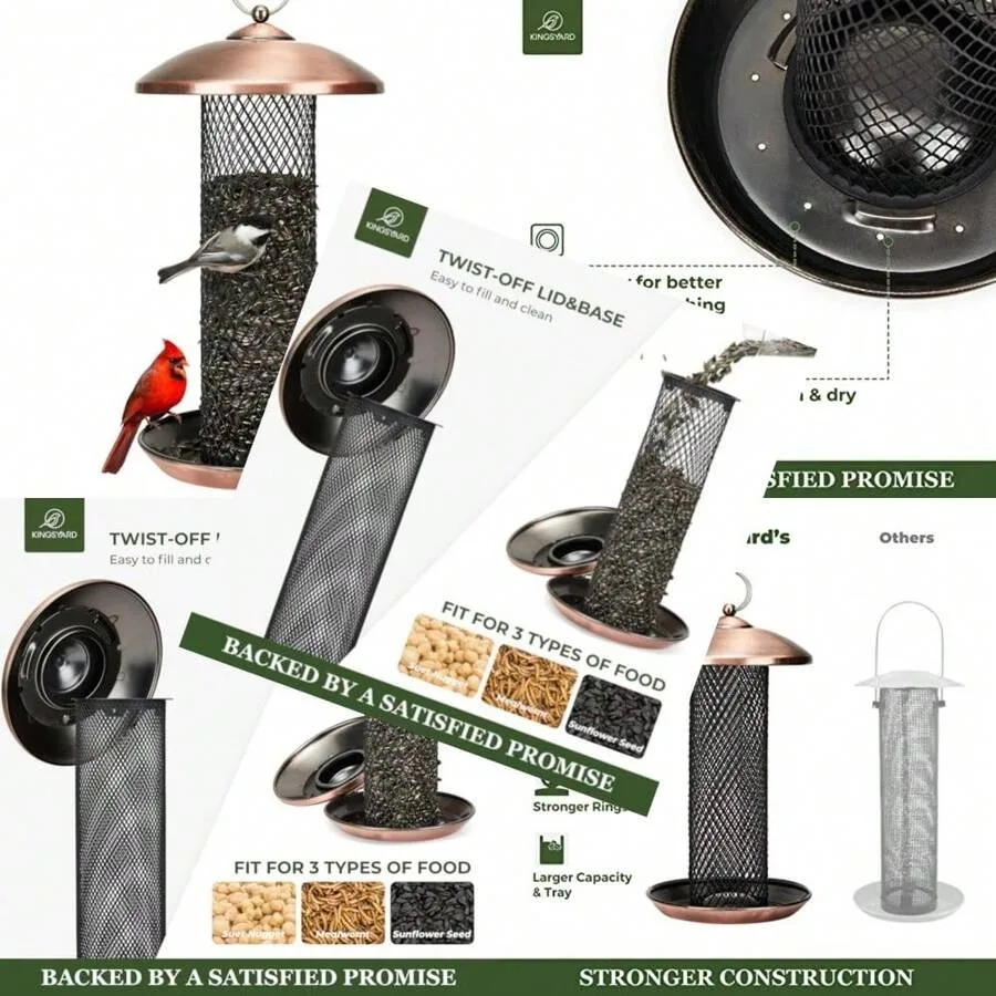 Mesh Tube Bird Feeders For Outdoors Hanging All Metal Wild Bird Feeder For Sunflower Seeds Or Mealworm Large Tray And Weatherpr
Mesh Tube Bird Feeders For Outdoors Hanging All Metal Wild Bird Feeder For Sunflower Seeds Or Mealworm Large Tray And Weatherpr