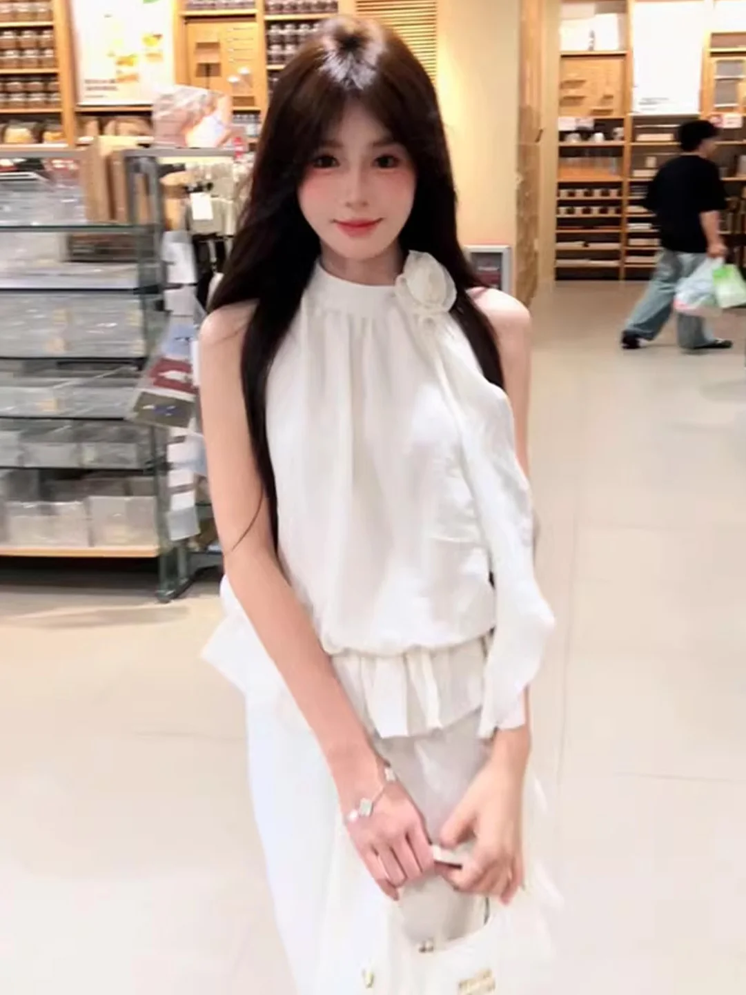 Summer Vacation Style White Moonlight First Love Hanging Neck Dress Women's Fashion Long Skirt High Waist round Neck Sleeveless
Summer Vacation Style White Moonlight First Love Hanging Neck Dress Women's Fashion Long Skirt High Waist round Neck Sleeveless