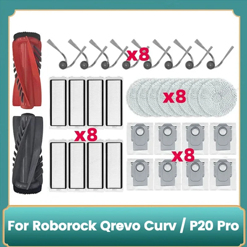 For Roborock Qrevo Curv / P20 Pro Robot Vacuum Cleaner Hepa Filters Mop Cloth Dust Bags Accessories Replacement Parts
For Roborock Qrevo Curv / P20 Pro Robot Vacuum Cleaner Hepa Filters Mop Cloth Dust Bags Accessories Replacement Parts