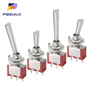 자동차 트럭용 미니 토글 스위치, 래칭 플랫 핸들, 온 오프, DPDT SPST, DPST, 6A, 125VAC, 3A, 250VAC, 3 포지션, 2 포지션