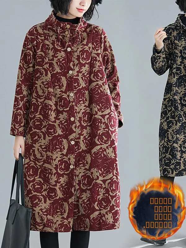 Утепленное женское пальто больших размеров из хлопка и льна с принтом, средней длины, на флисовой подкладке, для осени и зимы
Утепленное женское пальто больших размеров из хлопка и льна с принтом, средней длины, на флисовой подкладке, для осени и зимы