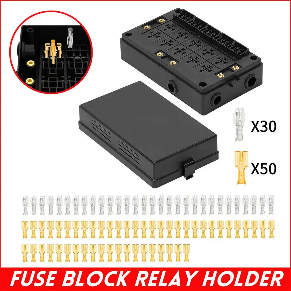 80Pcs Car 18-Way Blade Fuse Holder 10-Way Relay Socket Fusebox Distribution Block For Automotive Marine With Termianls
80Pcs Car 18-Way Blade Fuse Holder 10-Way Relay Socket Fusebox Distribution Block For Automotive Marine With Termianls