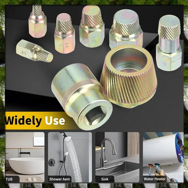 The New 8-Pieces Pipe Nipple Extractor 1.5" Tub Drain Removal Tool For Rusted Drain Tub Bathtub Stopper
The New 8-Pieces Pipe Nipple Extractor 1.5" Tub Drain Removal Tool For Rusted Drain Tub Bathtub Stopper