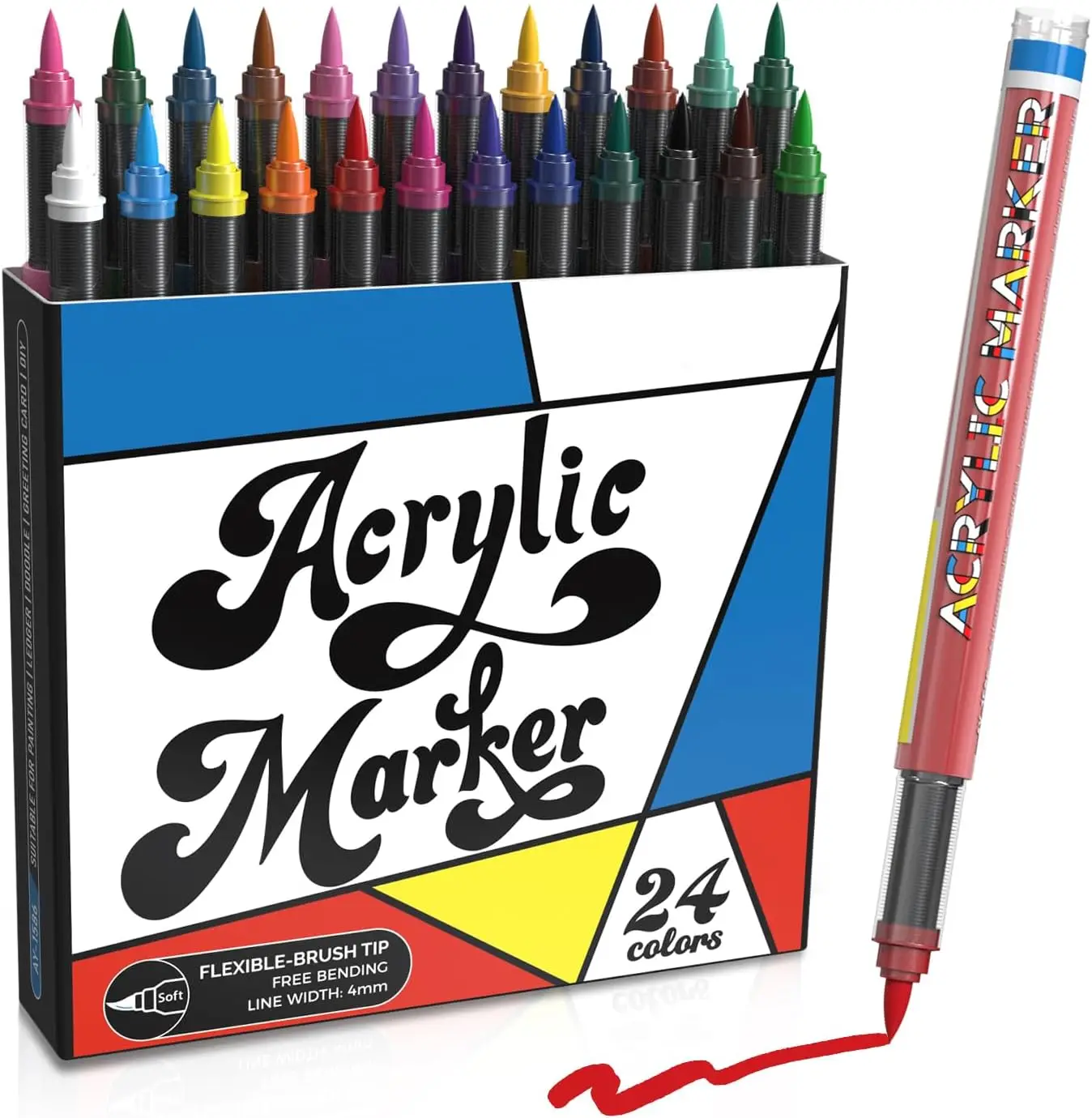 24 Acrylic Paint Markers, Fine Tip Permanent for Rock, Canvas, Wood, Glass, Ceramic, Fabric, Plastic, Egg, Scrapbook, Art Supplies
24 Acrylic Paint Markers, Fine Tip Permanent for Rock, Canvas, Wood, Glass, Ceramic, Fabric, Plastic, Egg, Scrapbook, Art Supplies