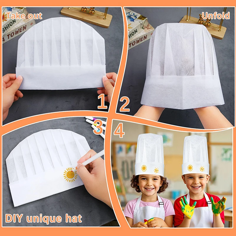 20 Pack Chef Hats for Kids, Disposable Non-Woven Chefs Hat Bulk DIY Kids Chef Cap for Baking, Cooking, Activity, Pizza Party
20 Pack Chef Hats for Kids, Disposable Non-Woven Chefs Hat Bulk DIY Kids Chef Cap for Baking, Cooking, Activity, Pizza Party