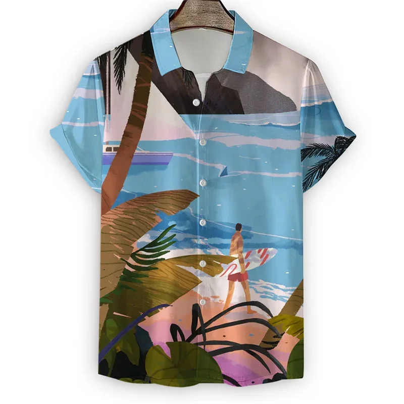Hawaiian Palm Trees Shirt For Men Summer Beach Vacation 3d Print T Shirts Short Sleeve Tops Cool Street Button Lapel Blouse
Hawaiian Palm Trees Shirt For Men Summer Beach Vacation 3d Print T Shirts Short Sleeve Tops Cool Street Button Lapel Blouse